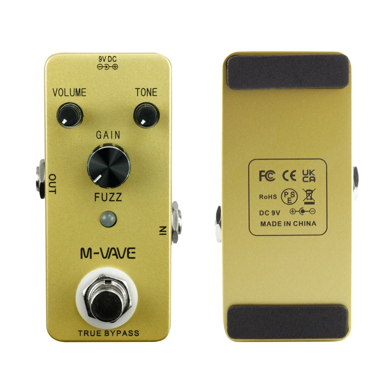 M-VAVE FUZZ Vintage Fuzz Guitar Effect Pedal Zinc Alloy Shell True Bypass Guitar Pedal for Guitar Accessories Guitar Parts