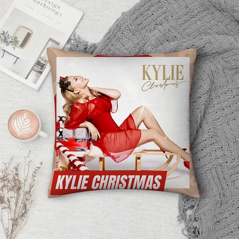 كايلي مينوغ كايلي عيد الميلاد كيس وسادة مربع على الوجهين الطباعة قصيرة أفخم غطاء وسادة أريكة وسادة غرفة نوم
