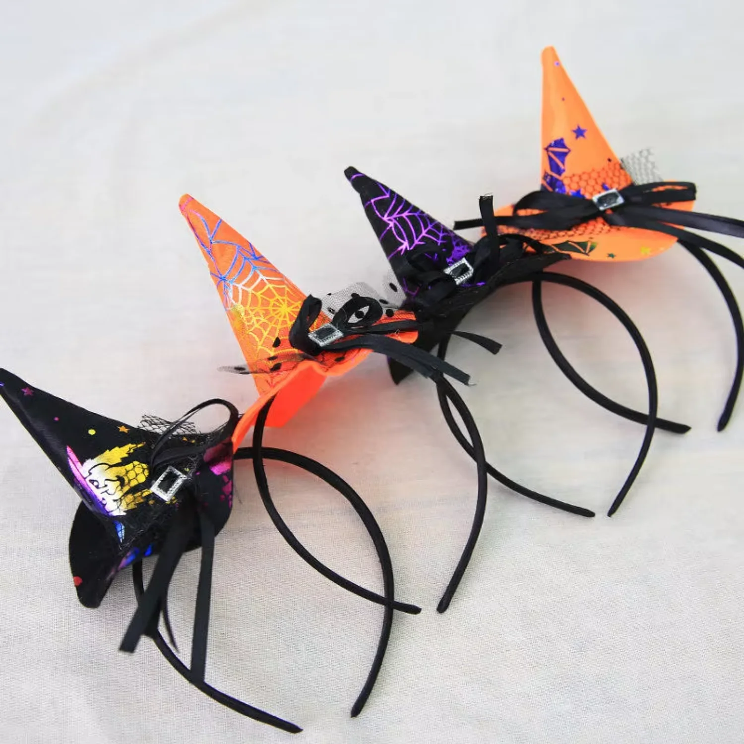 Halloween Hair Accessories Festival  Pumpkin Spider Mini Witch Hat Hair Band Headband For Women Kids