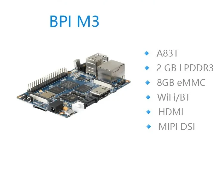 Banana Pi M3 Allwinner A83T Octa-core 1.8GHz Powerful CPU  board with 8GEMM