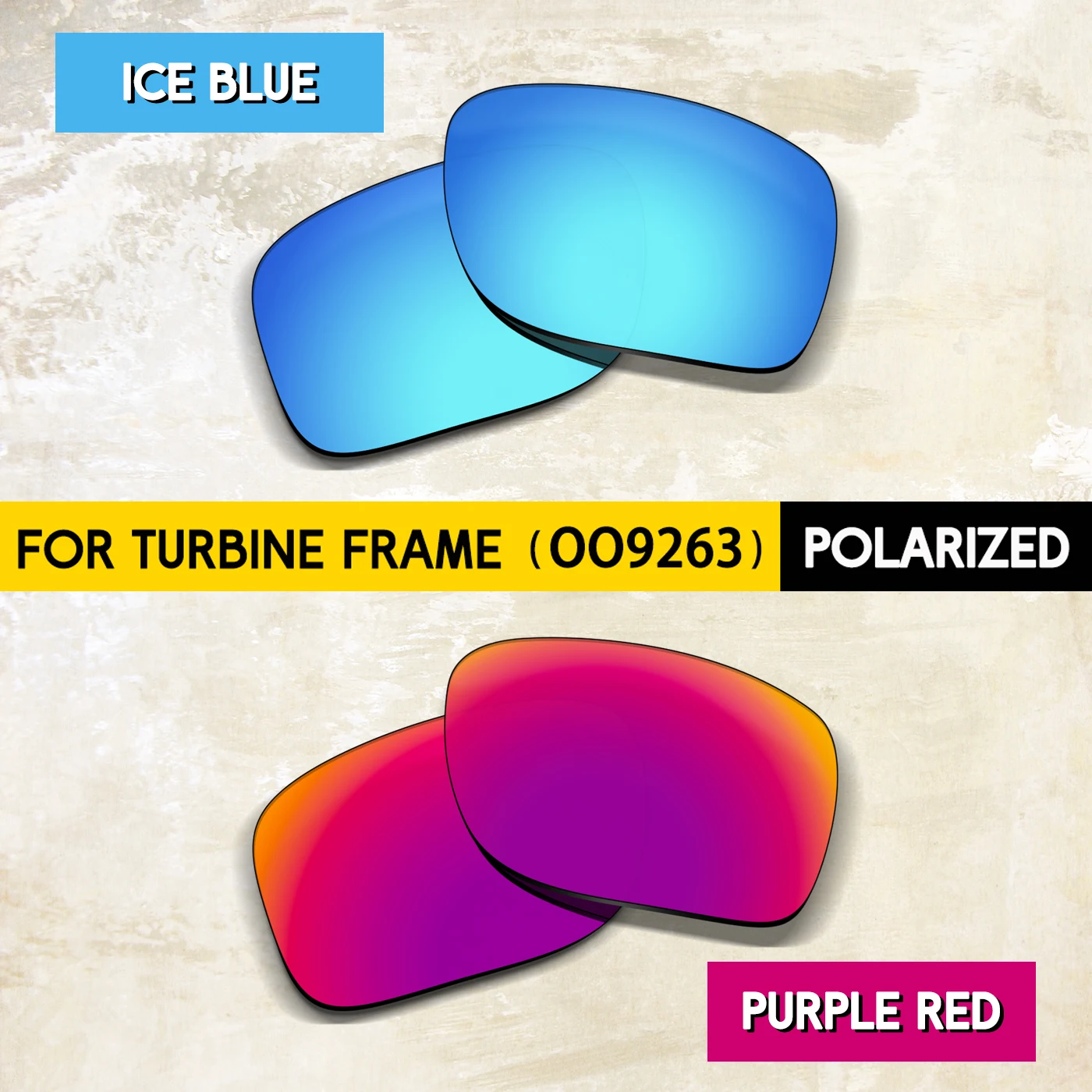 Two Pairs Polarized Replacement Lenses for Oakley Turbine OO9263 65mm Sunglasses - Impact-Resistant Material