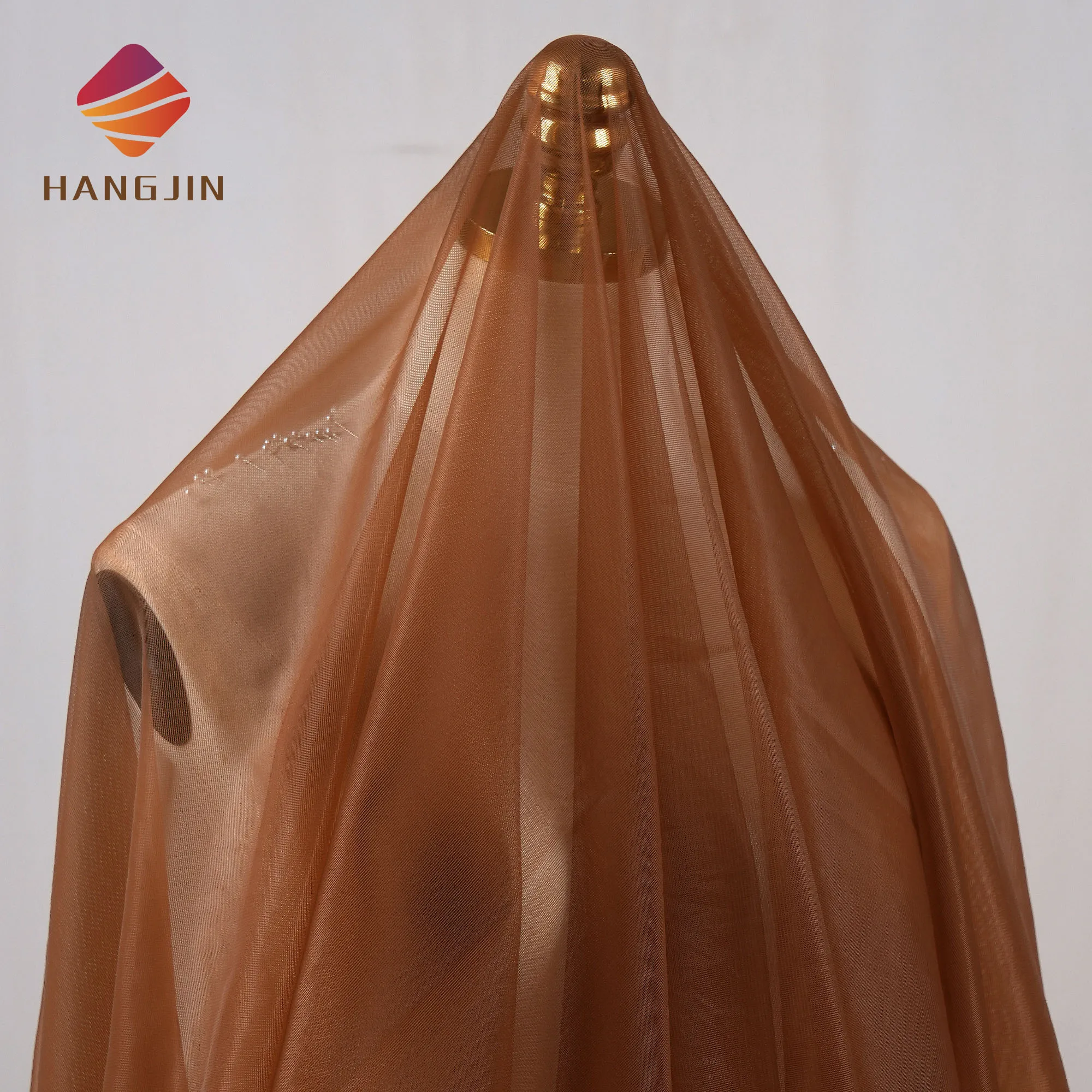 Skin Tone Java Corset Mesh Fabric Dark Brown Superfine Bobinet Mesh High Quality Skin Color 20D 100% Nylon Soft Tulle Fabric