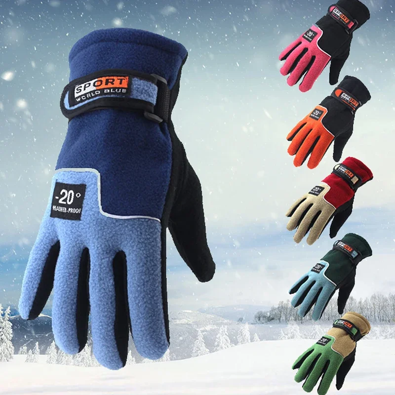 Męskie rękawiczki zimowe Ciepły polar Outdoor Thermal Motorcycle Thermal Ciepłe rękawiczki Polar Mittten Dla mężczyzn Kobiety Rękawice sportowe na