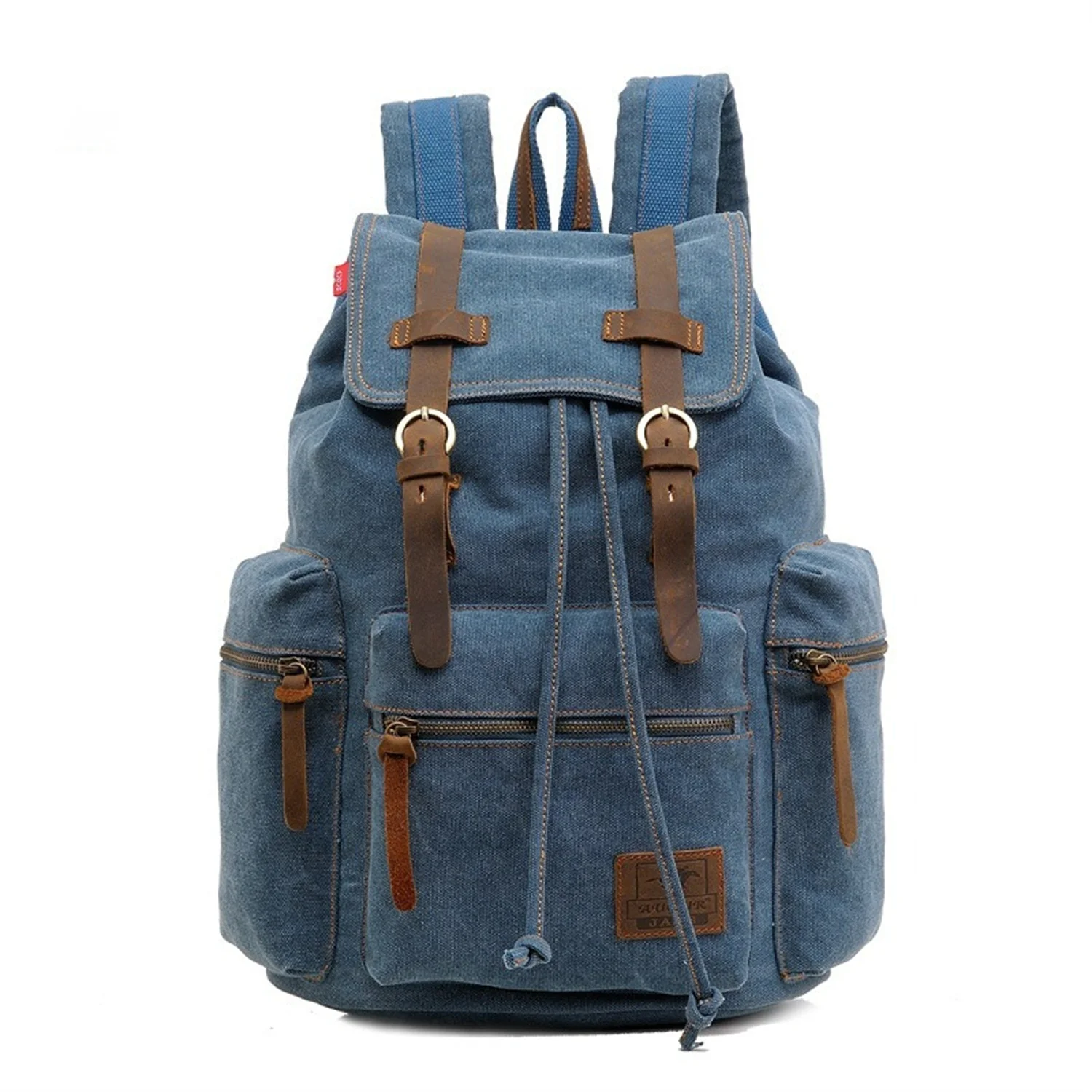 

Canvas and Genuine Leather Backpack 1kg Size 42cm x 16cm x 28cm Include 1 Backpack