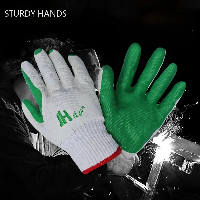 12pcs Non-slip Wear-resistant Labor Gloves Site Construction Work Gloves Thickened Coldproof Gardening Gloves Home Supplies
