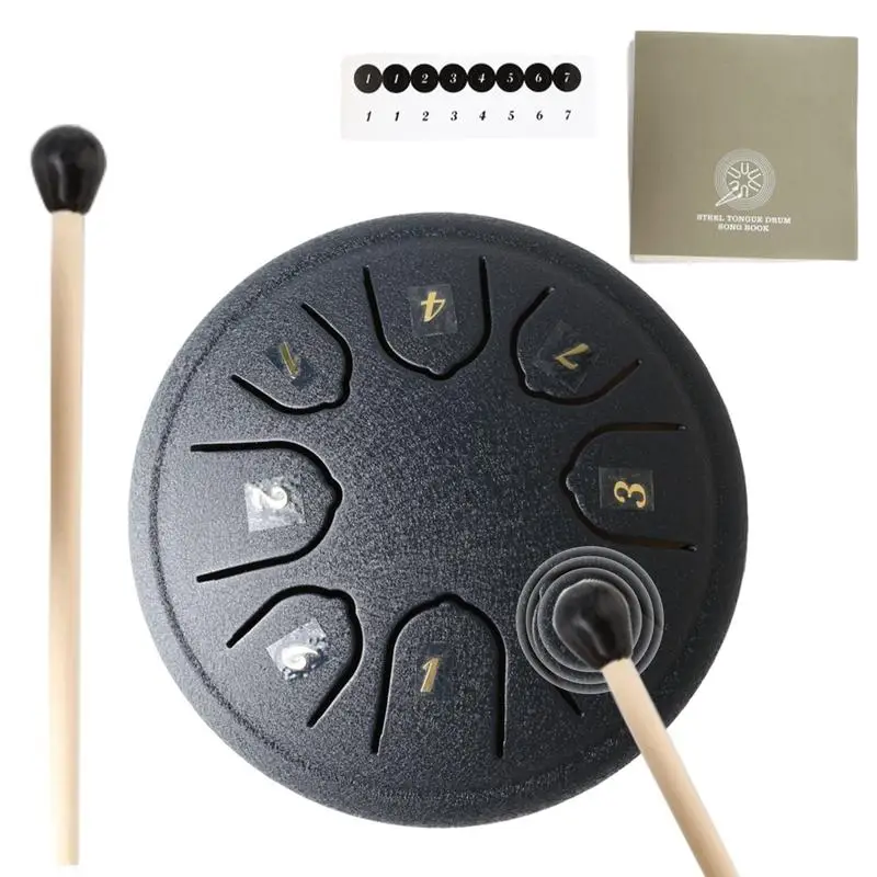 

4 Inch Steel Tongue Drum 8 Notes Handpan Drum With Drum Mallet Finger Picks Percussion Ethereal Drum For Meditation Yoga Gifts