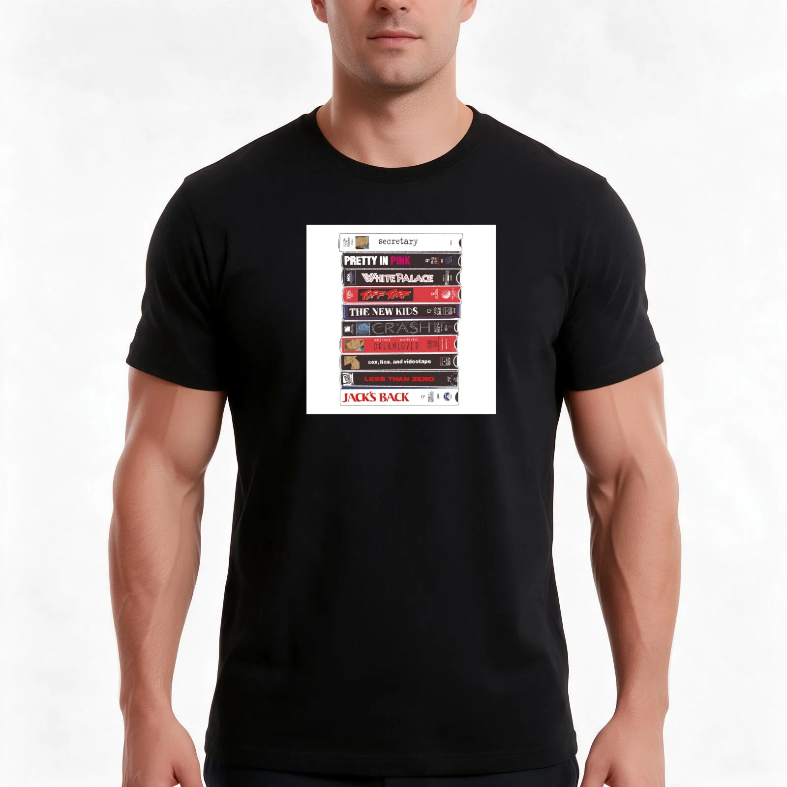 James Spader Stack T-Shirt, Summer Casual Cotton Tee, Oversized Streetwear Tops, Vintage Graphic Print, Loose Fit Short Sleeve