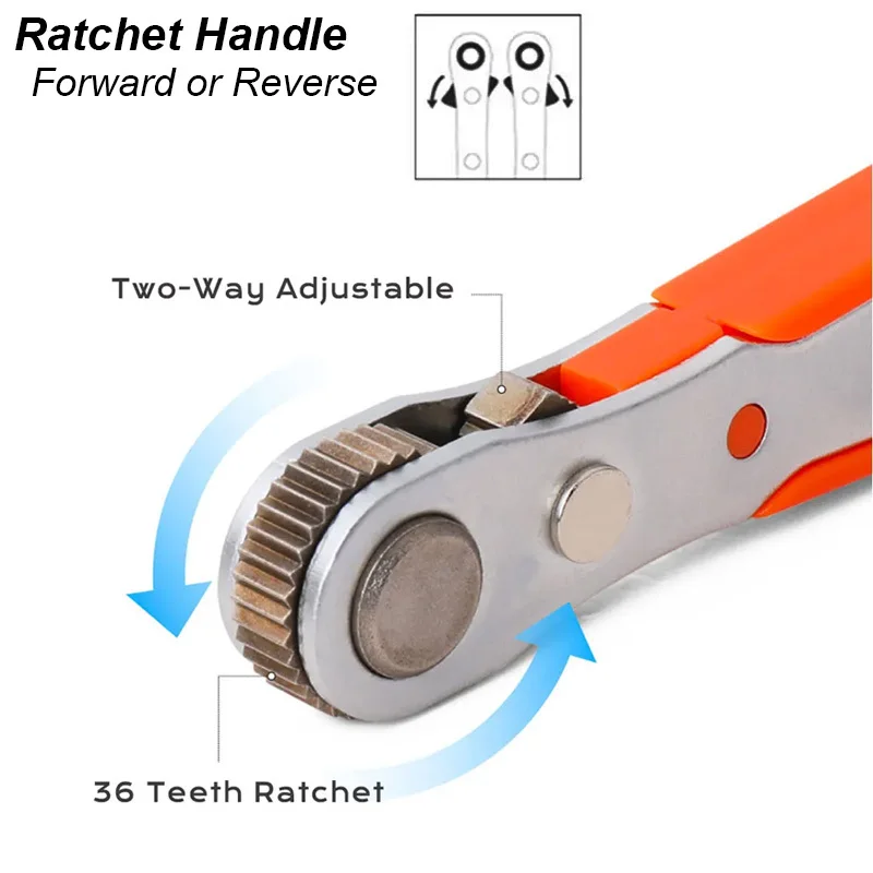 Right Angle Ratchet Wrench Screwdriver Socket Nut Set Metric Screw Driver Bit 1/4 Hexagon Handle Drive Torx Slot Hand Tool