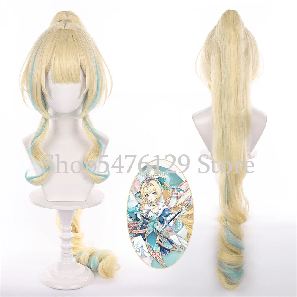 Vesna Strivozha Cosplay Wig Vesna 100cm Curly Wig with Clip Ponytail for Comic Con Hallowmas Party Women Role Play + Wig Cap