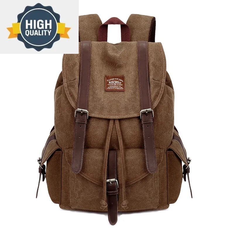 

fashion backpack men's vintage canvas school bag travel bags large capacity