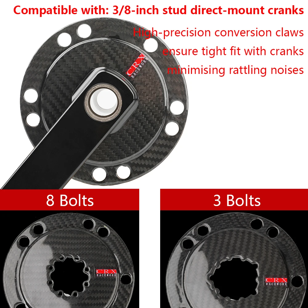 RACEWORK Carbon 110BCD Kettenblatt-Spider für R7000 R8000 R9000 Rennrad-Kettenblatt, Doppelte Gangzahl, 110BCD Kettenrad, 4/5 Bolzen – Detail 5
