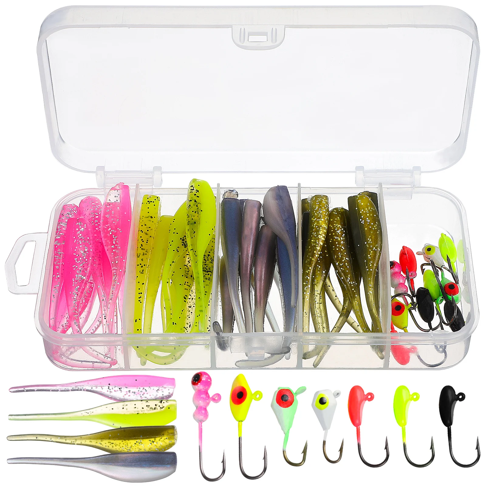 

40 Pcs Tackle Set Gear Kit Fresh Saltwater Trout Fishing Set Fishing For Freshwater Kids Baits Accessories