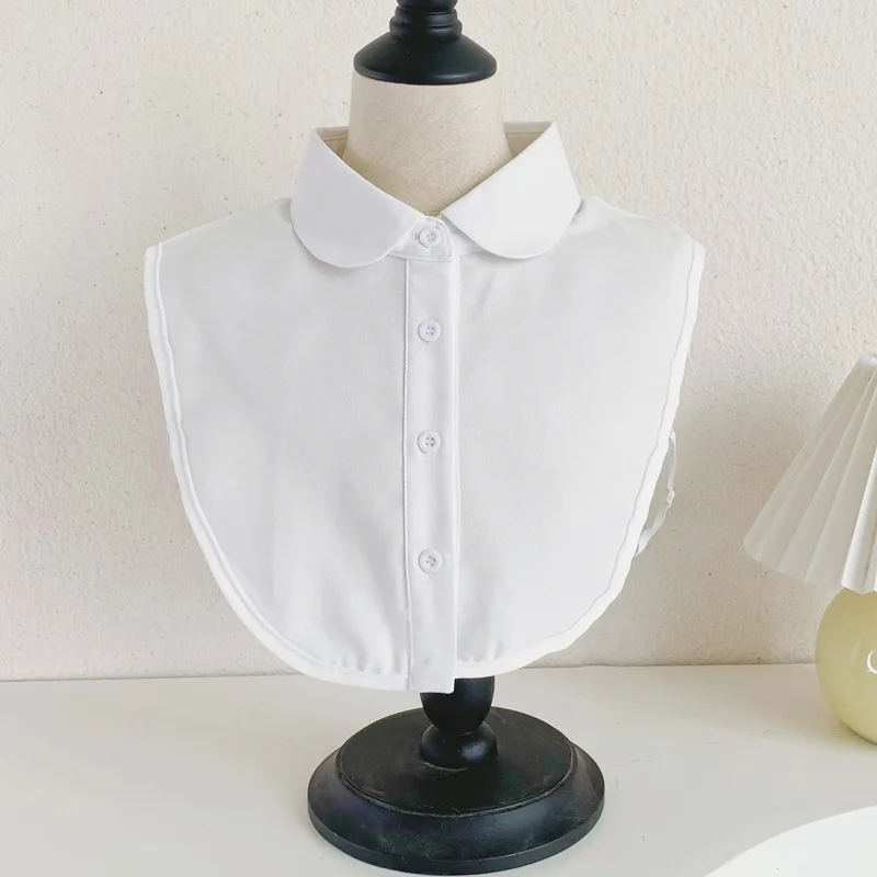 Women's Cotton Pointed Collar Fake Collar Fashionable and Elegant Solid Color Half Shirt Style Versatile Decorative Collar