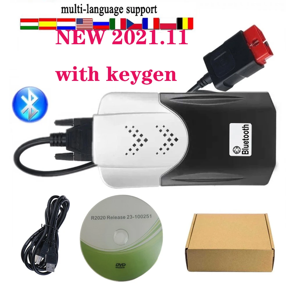 2024 novo vci vd 2021.11 keygen em cd vd ds150e cdp com bluetooth tnesf delphis orpdc obd scanner carros caminhões ferramentas de diagnóstico