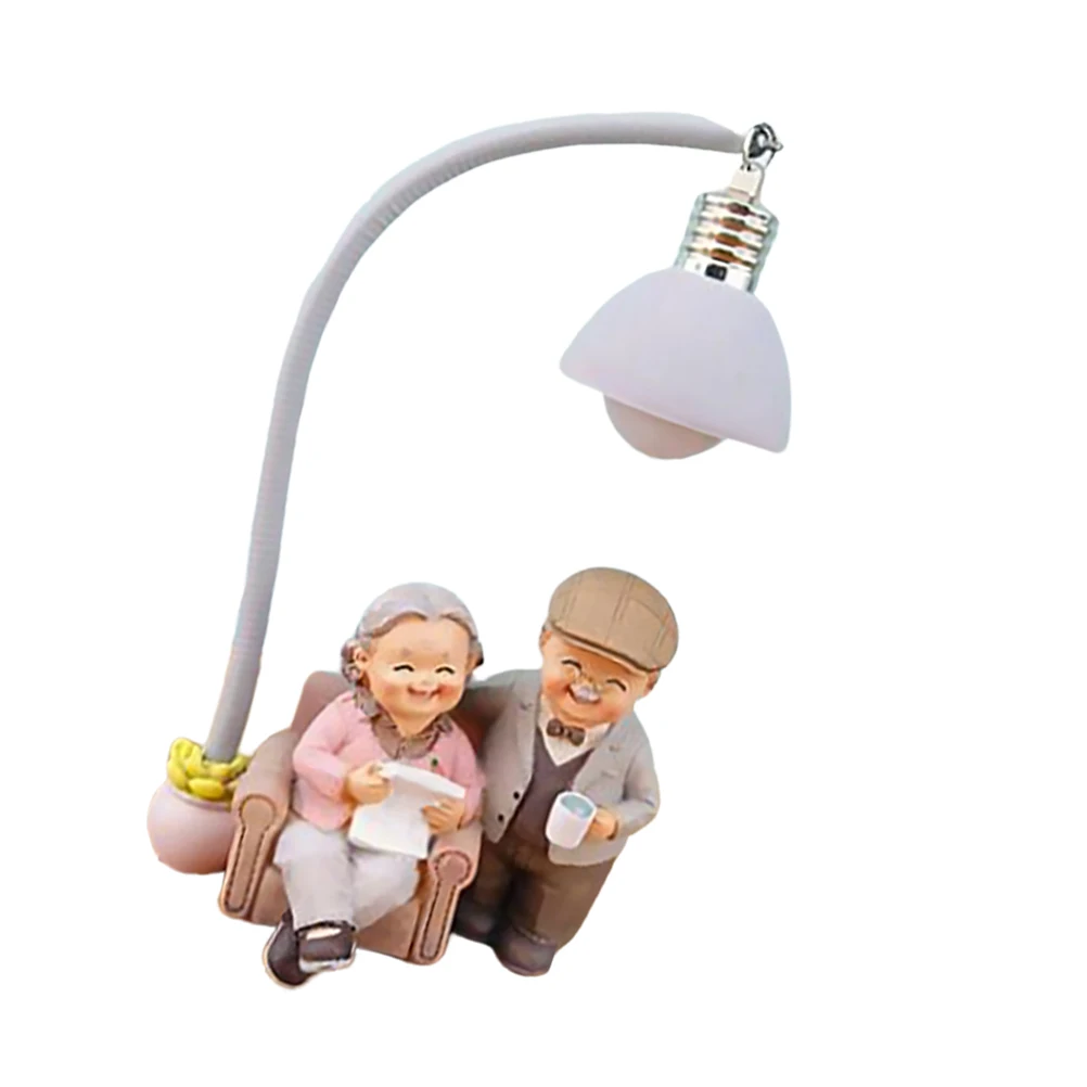 The Old Couple Night Light Desktop Lamp Resin Crafts Bedside Decorative Light Home Decor Gift For Bedroom Room Office