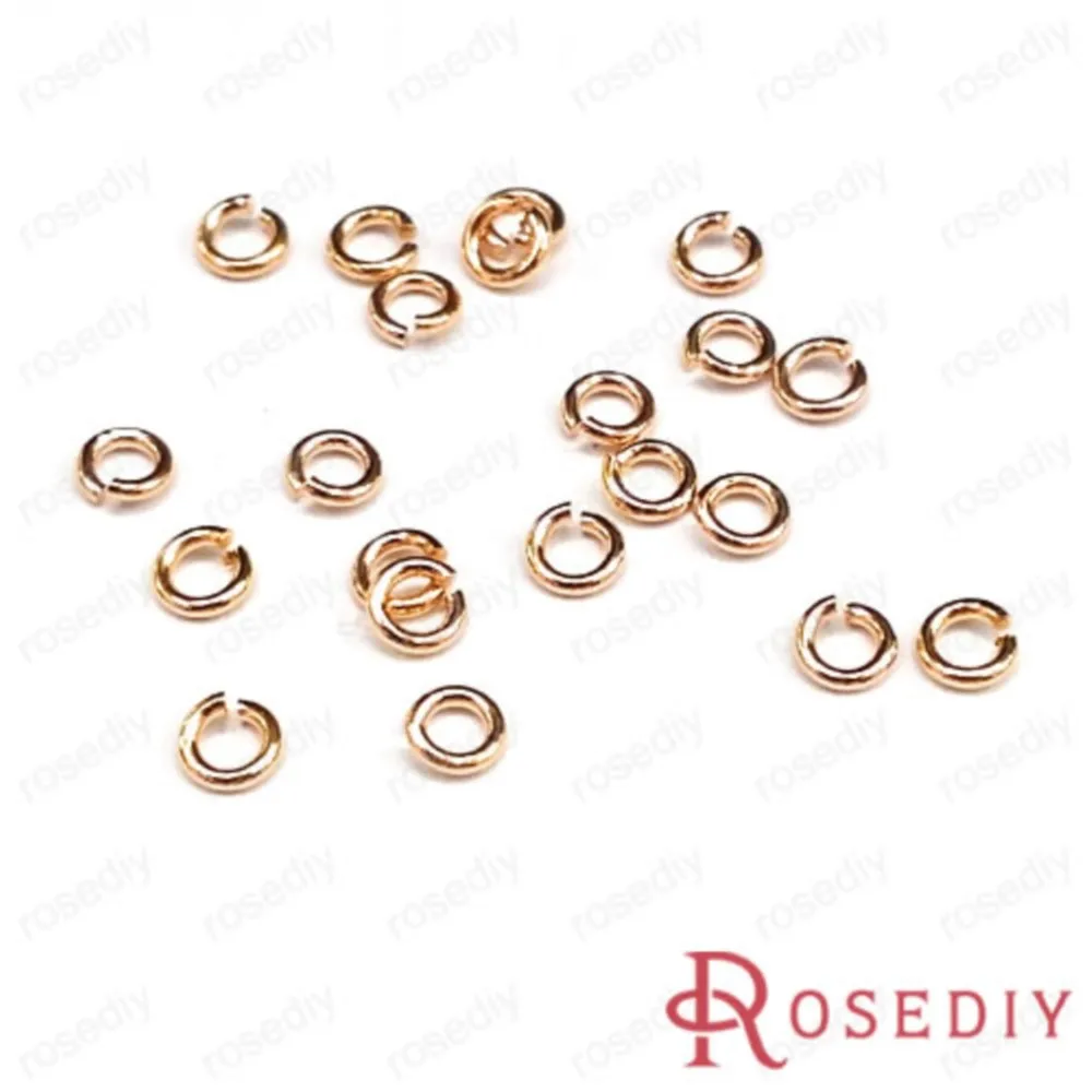 Wholesale Champagne Gold color 3mm 3.2mm 5mm 6mm 7mm 10mm Round Copper / Iron Jump Rings Diy Jewelry Findings (JM5625)