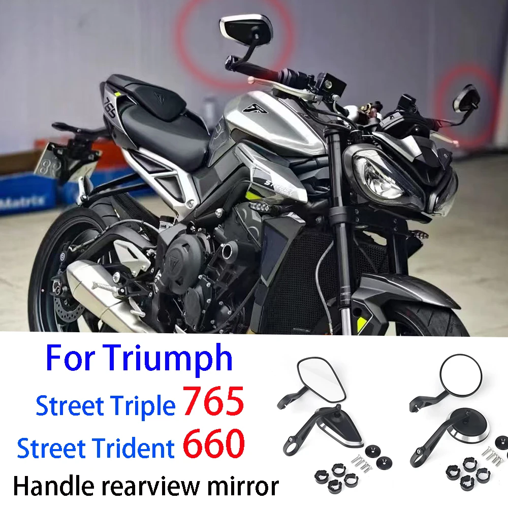 

For Rocket 3 Street Triple S 765 RS R 765RS 765R Motorcycle CNC Handlebar Handle Bar Rearview Side Mirrors Bar End Mirror Kit