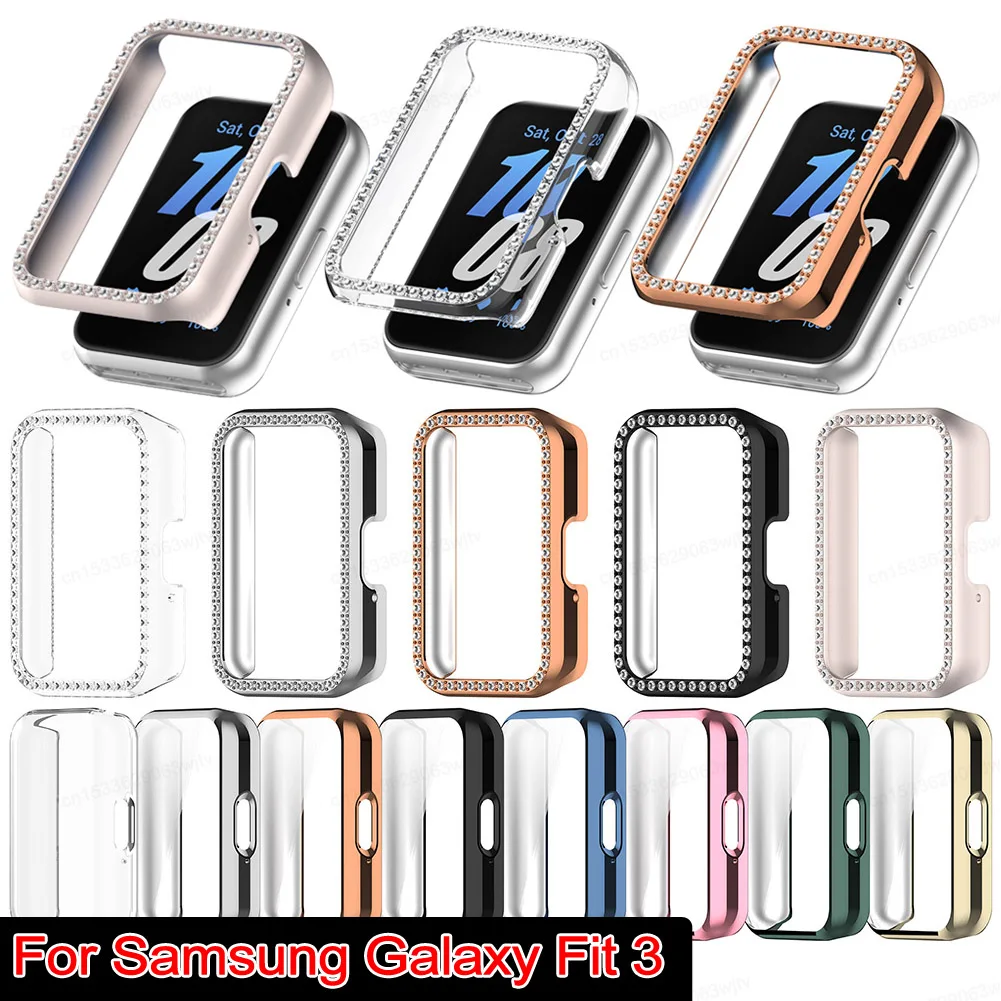 PC Diamant eingelegte Fall Smartwatch Schutzhülle staub dichte Uhr Gehäuse Anti-Kratzer für Samsung Galaxy Fit 3 SM-R390