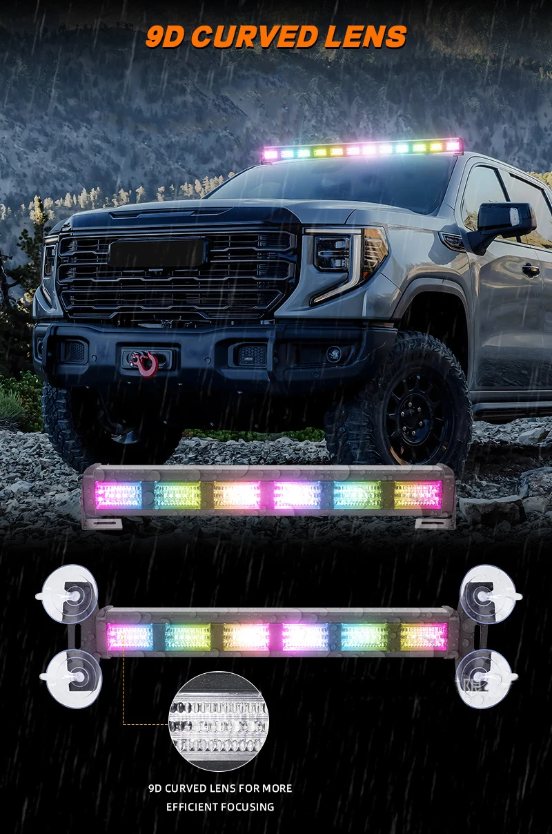 

Colorful flash light magic bar light APP remote control yellow and white color warning light strobe light LED warning light