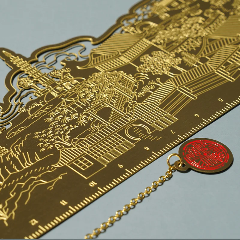 مسطرة إشارة مرجعية معدنية - أداة قياس علامة الكتاب للطلاب والمعلمين والمكتب والمدرسة وإكسسوارات المنزل المزخرفة