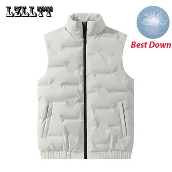 Winter Men 80 Down Vests Men waterproof Fashion Casual Down Sleeveless Vest Jackets Men Autumn Couple Lightweight Work Waistcoat 1