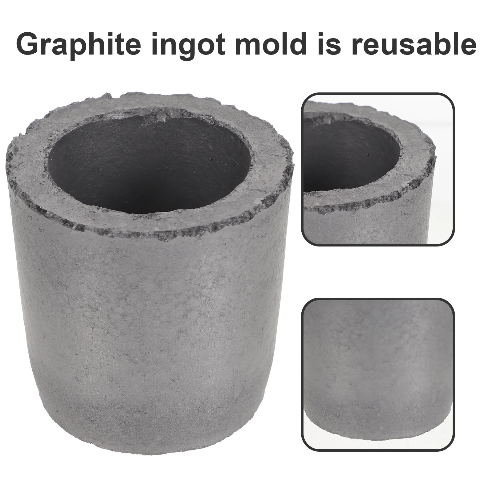 Silicon Carbide Graphite Crucible Ingot Mold DIY Casting Refining Cup Silver Clay Round Gold