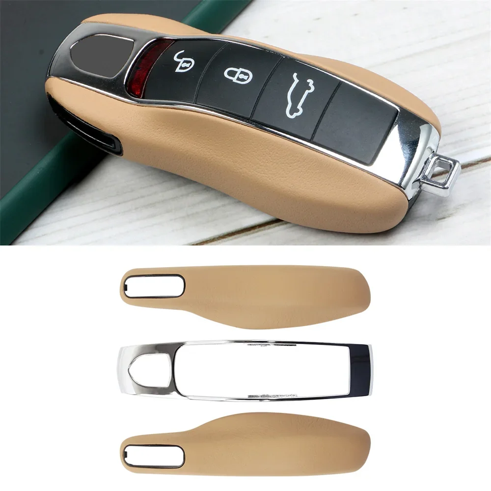 

Leather Car Key For Porsche For Panamera Cayenne Cayman Macan Boxster 911 9ya 971 Shell Protection Remote Car Key Case Cover