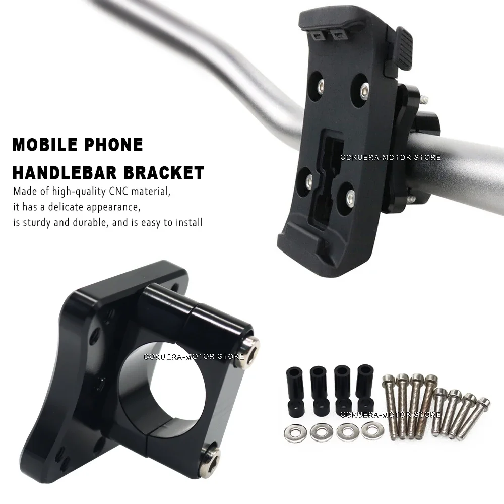 

For KLR650 KLR 650 2022- Motorcycle Accessories Universal Handlebar Mobile Phone Navigation Bracket Fixed Handlebar Bracket