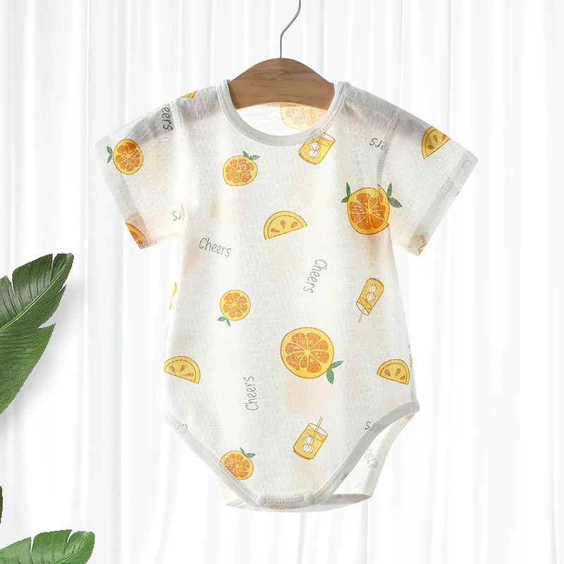 Baby Thin Cotton Mesh Short Sleeve Baby Clothing Bodysuits Newborn Boys and Girls One Piece Clothing Bebes Recien Nacidos 0 A 3