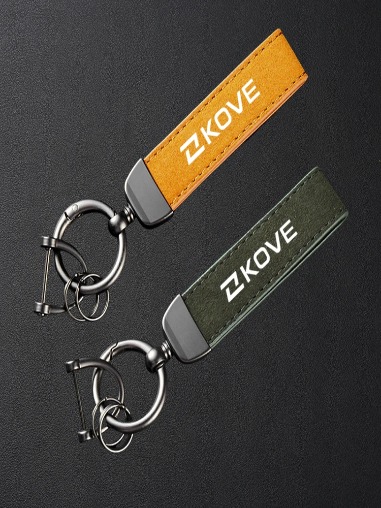 For Kove 400/500/525X/F 800X 400X 500X 525F 400F Accessories High-Grade Leather Suede Keychain Motorcycle Keyring