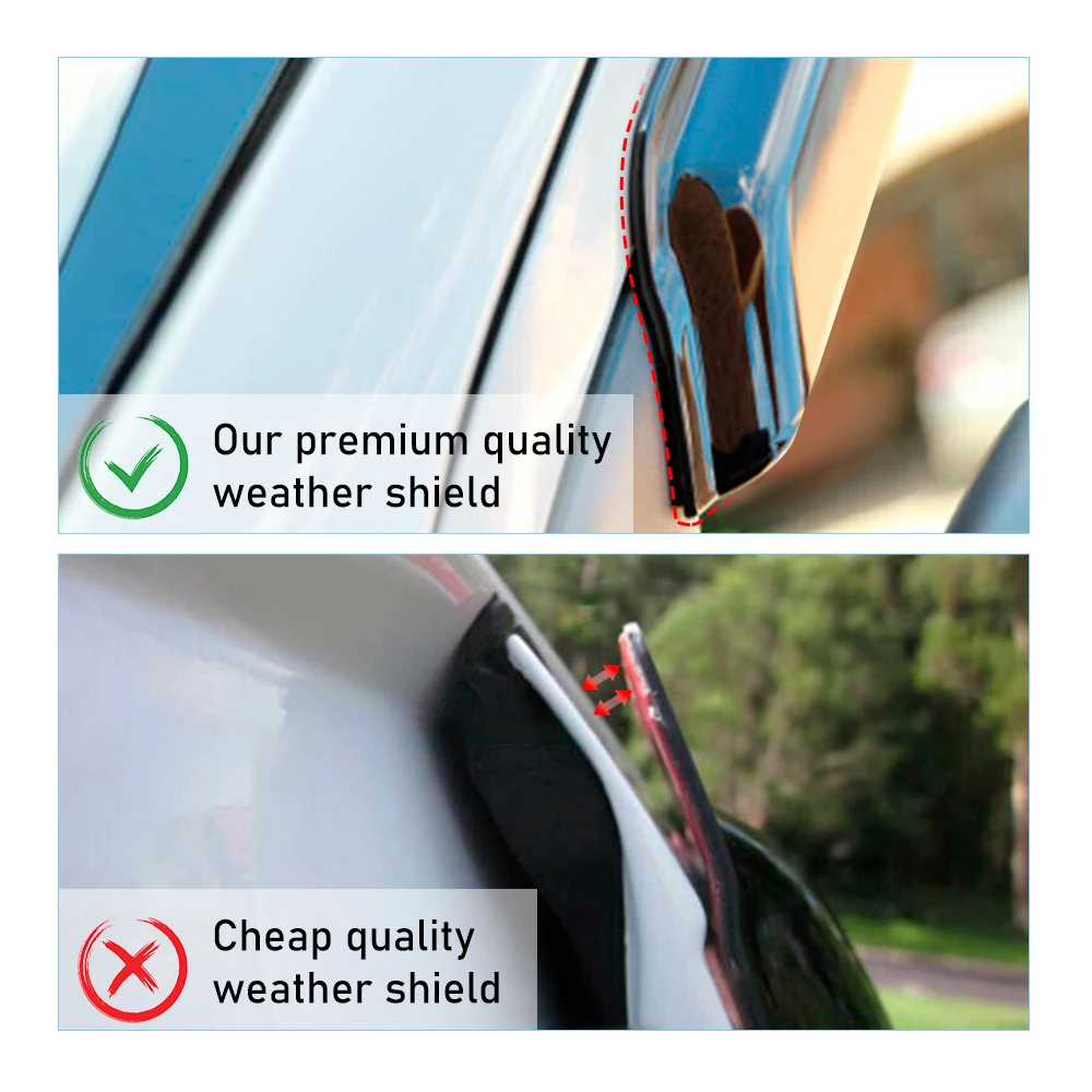 Sun Rain Guard Window Dflectors Window Visor for Ford Ranger Raptor Next Gen 2023 2024 Double Cabin Model Weather Shield 4PCS