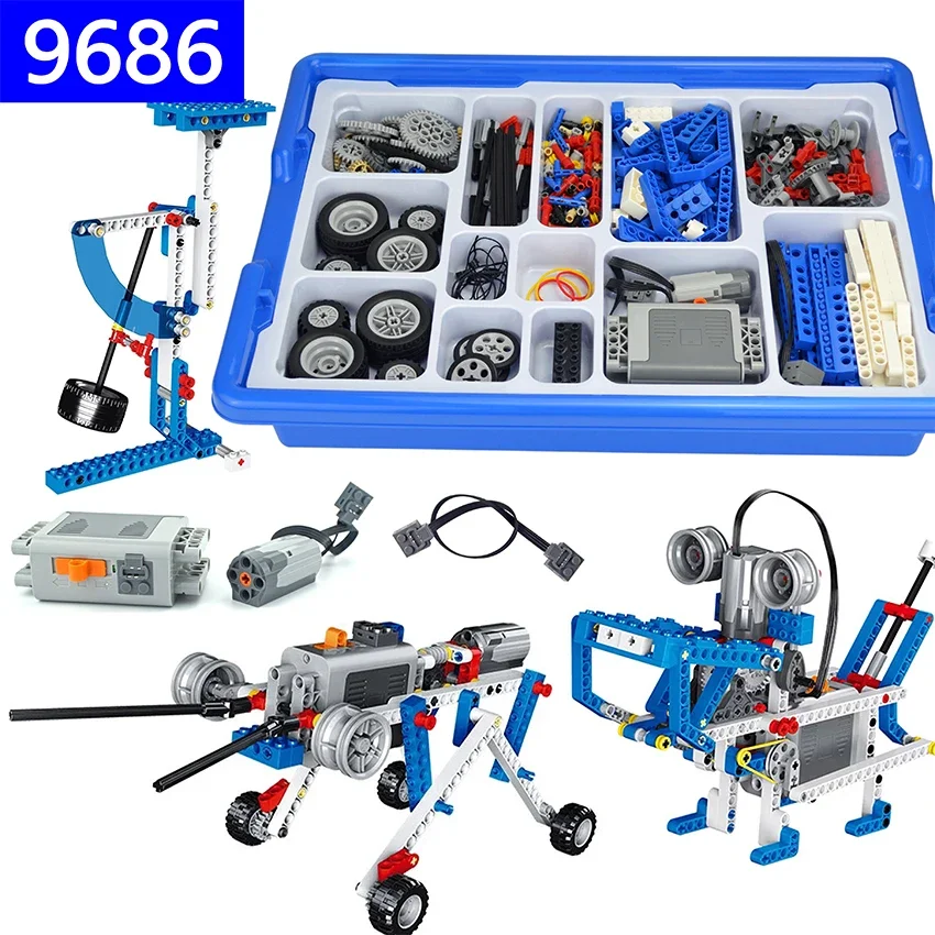 Moc Technical Wheel Gear Parts Set Technology DIY Building Blocks Brick Accessories Educational power function 9686 kids Leduo