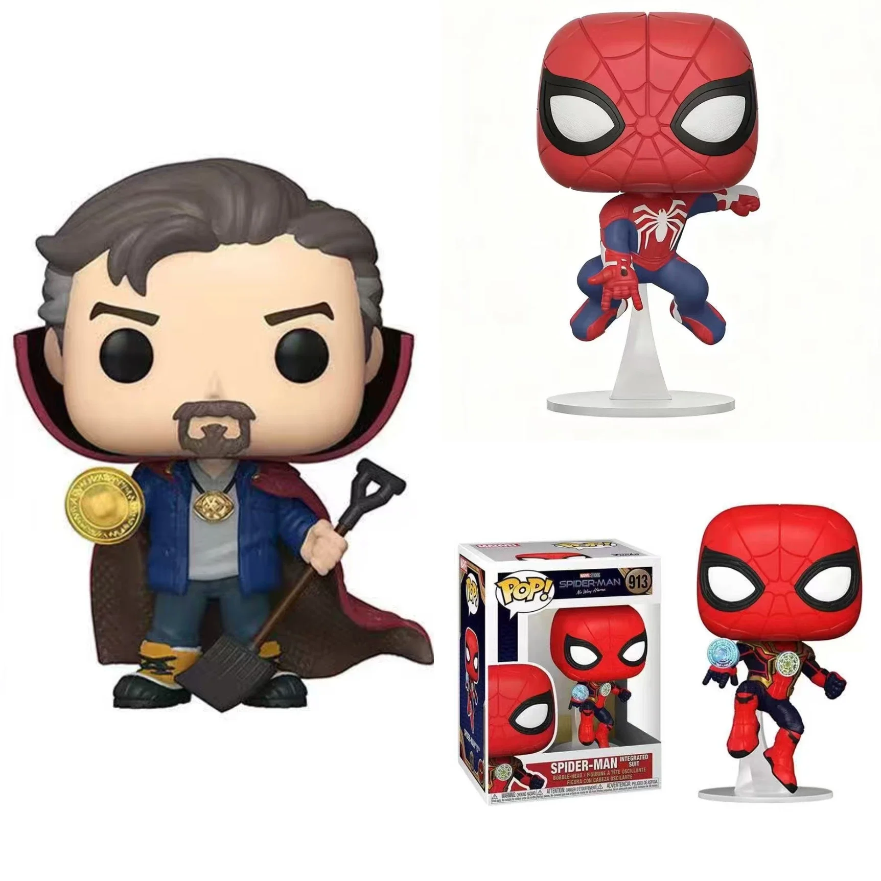 Figura de Vinilo Funko Pop Marvel Doctor Strange con Pala 912, Spider-Man Gamerverse 334, Traje Integrado 913, Superhéroe, Regalo