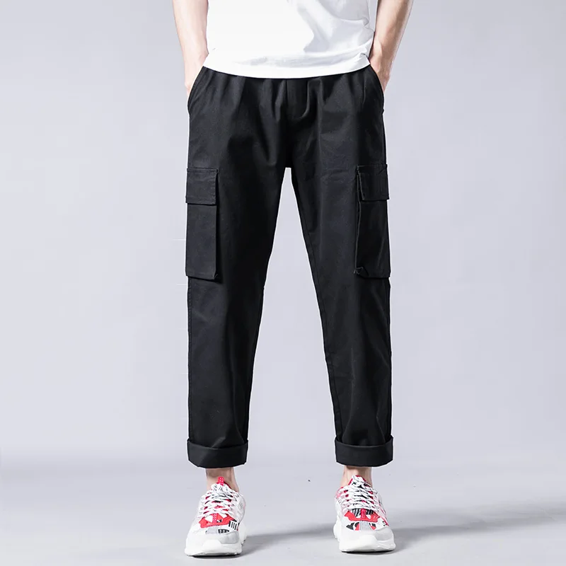 سراويل عمال عصرية للرجال مستقيمة وفضفاضة غير رسمية من القطن الرقيق للصيف، سراويل طويلة مناسبة تمامًا للشباب #3