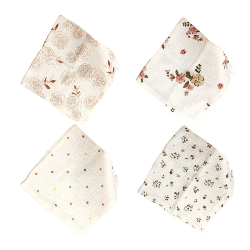 1pc/4pcs Wipe Towel Washcloths Infant Cotton Handkerchief Strong Absorbent Face Towel Square Nursing Towel Baby Supply