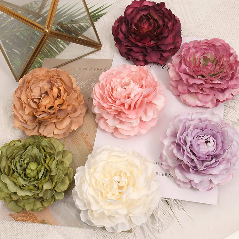 20szt 8cm piwonia sztuczne jedwabne kwiaty głowy do dekoracji ślubnych DIY pudełko na prezent, wieniec Scrapbooking, rzemiosło sztuczny kwiat