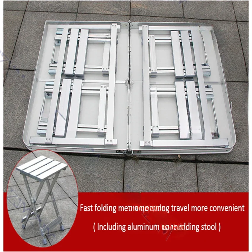 Portable Foldable Camping Table Aluminum Alloy Desk And Chairs Set Outdoor Lightweight Table For Fishing BBQ Picnic 120x60/70cm