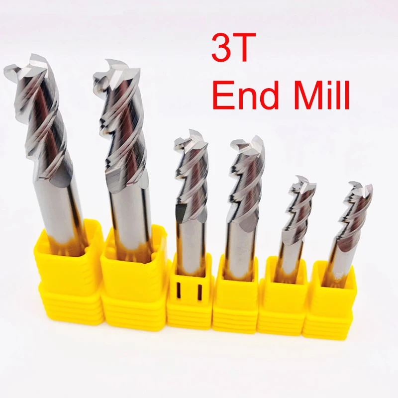 

55° Carbide 3 Flutes End Mill Milling Cutter Alloy Coating Tungsten Steel End mills Cutting Tool CNC Machining Copper Aluminum