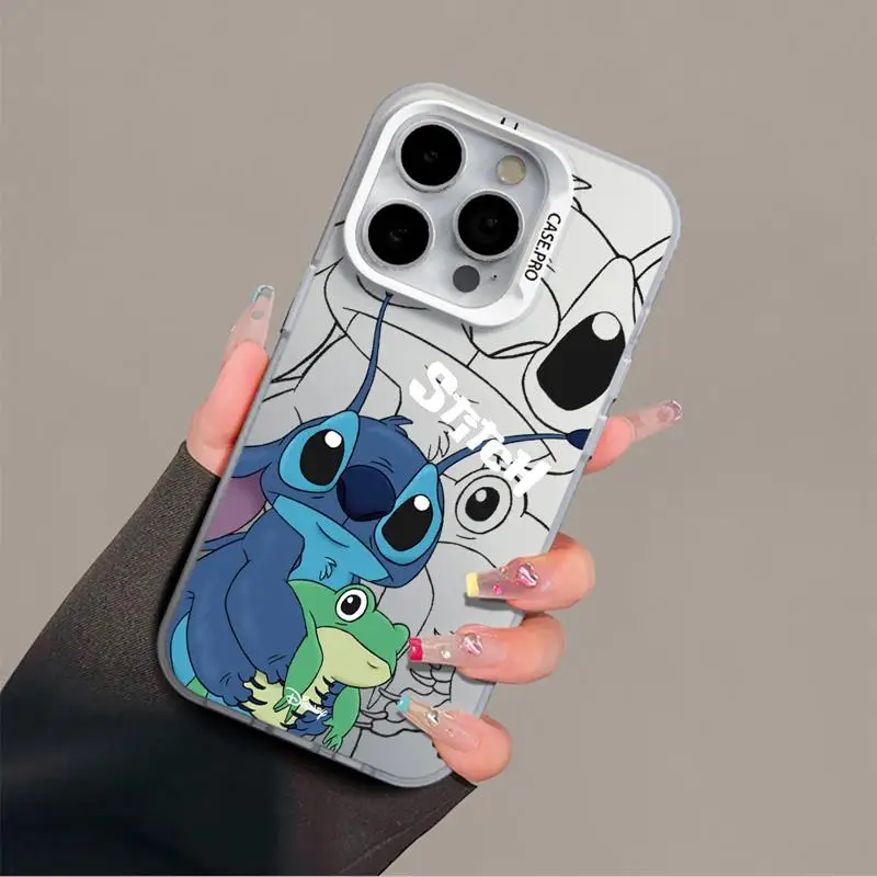 Case For Apple iPhone 15 11 13 14 Pro Max 12 15 Plus 11Pro High-Level Matte Phone Cover Disney Cartoon Lilo  Stitch