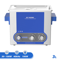 GT SONIC Ultrasonic Cleaner 3L 100W Knob Control Panel 40kHz Heating Timing SUS 304 Tank Basket Ultrasonic Bath Cleaning Tool