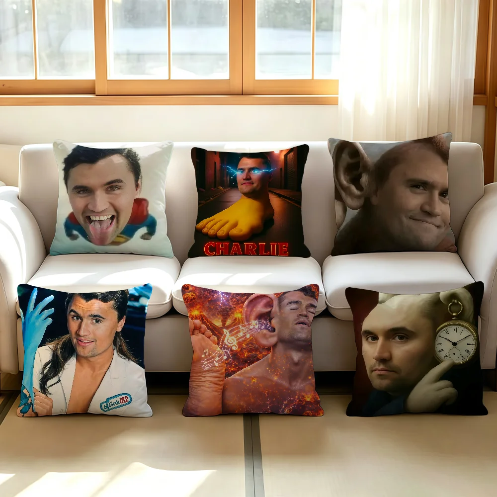 Funny C-charlie Kirk cushion cover Comfortable Decorative For Bedroom Living room Dormitory Picnic and Holiday Decoration