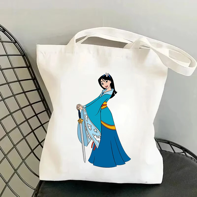 مولان للجنسين حقيبة يد Harajuku الكرتون مسلية حقيبة كتف عادية خمر الشارع الشهير المرأة في الهواء الطلق أنيق ركاب حقيبة قماش قنب #3