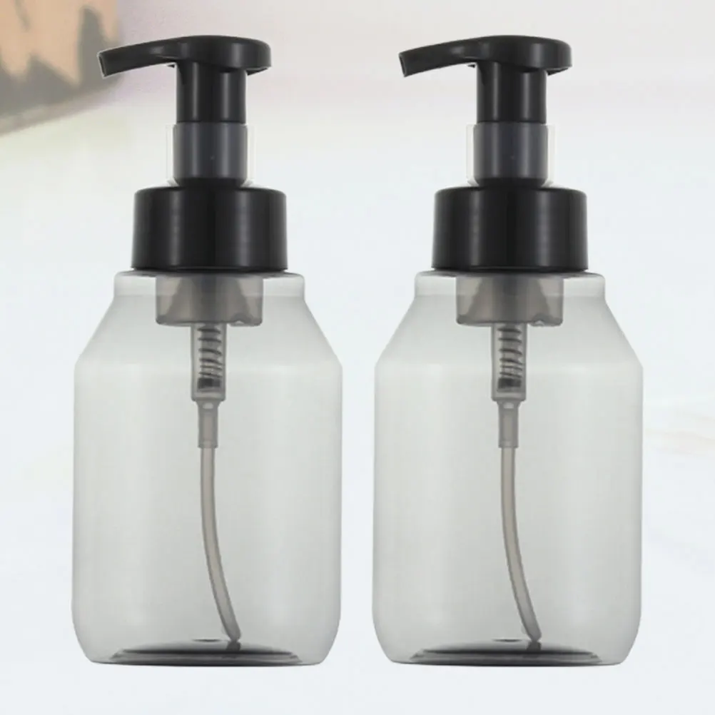 

2pcs 350Ml Foaming Pump Bottle Refillable Travel Container Leakproof Storage Dispenser Transparent Black For Women Gym