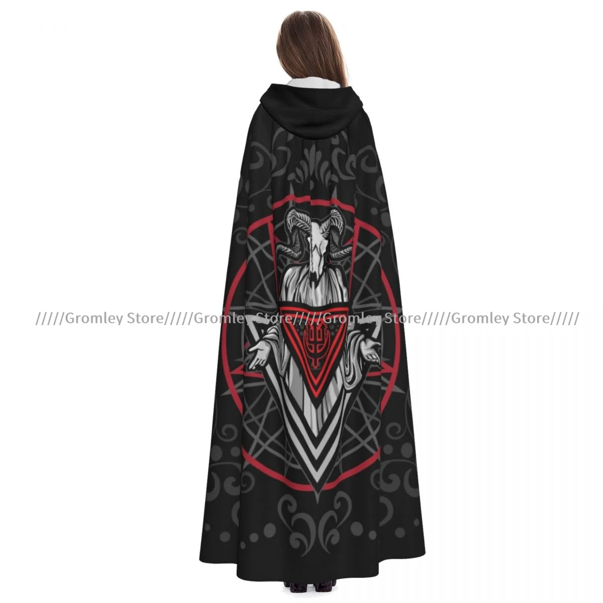 Adult Grunge Gothic Aries Cloak Cape Hooded Medieval Costume Witch Wicca Vampire Halloween Costume Dress Coat