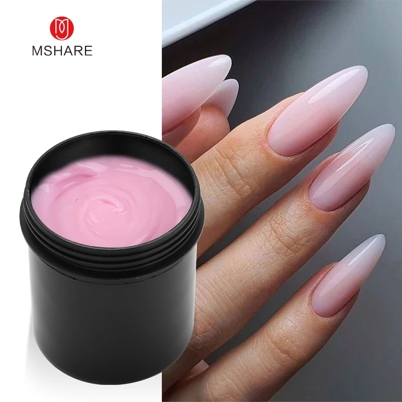 MSHARE 250 g natürliches, nacktes, durchscheinendes, hartes Builder-Gelee-Gel, kein Fluss, Nagelverlängerung, Dehnung, Konstruktion, Reparatur, kaputt