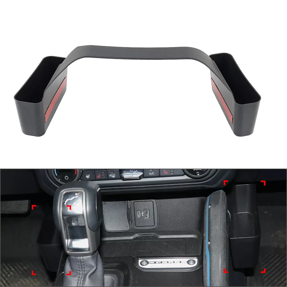 1Pc Car Gear Shift Side Storage Box Tray ABS For Ford Bronco 2/4 Door Full-Size 2021 2022 2023 2024