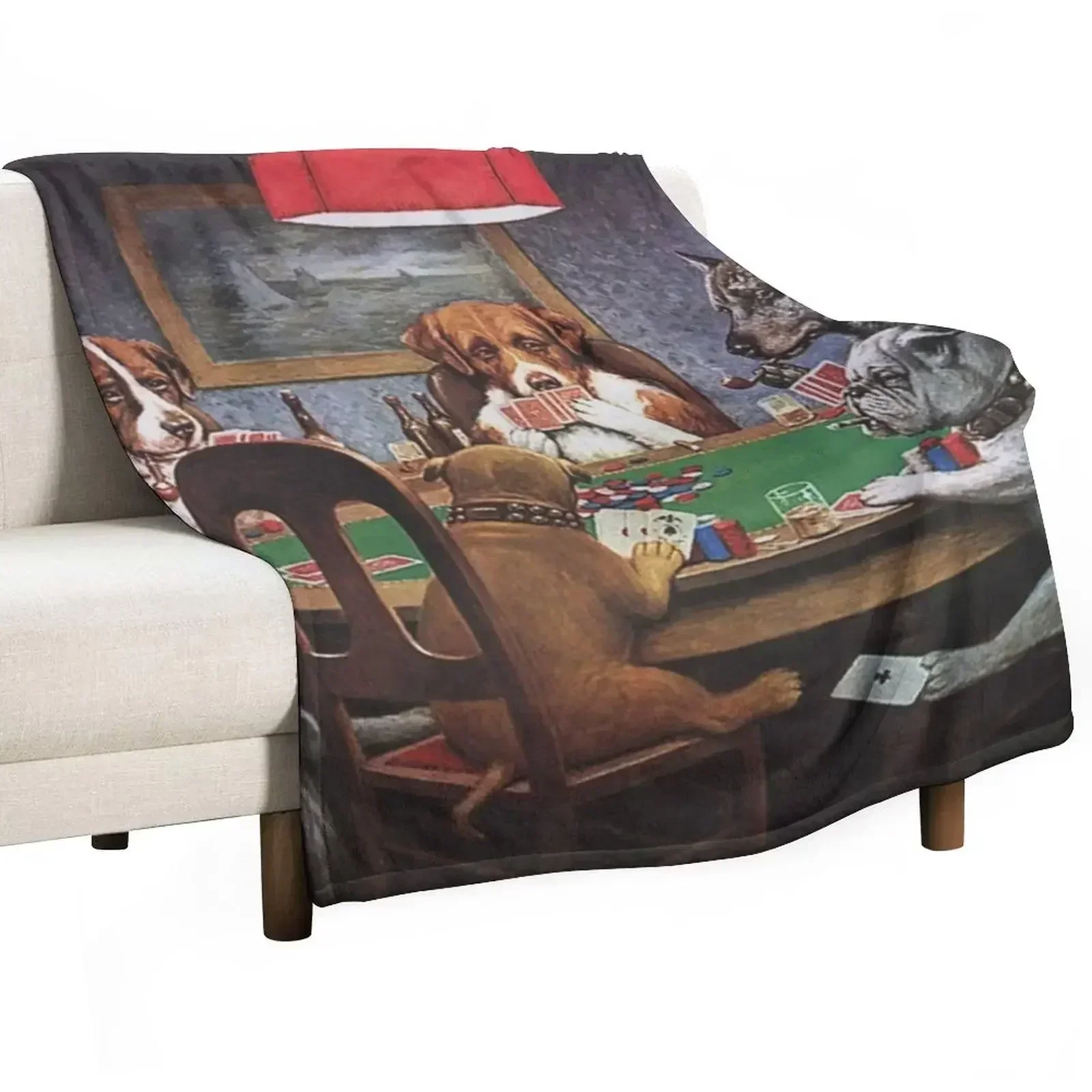 

Dogs Playing Poker: A Friend In Need (High Resolution), C.M. Coolidge Throw Blanket Travel Shaggy Stuffeds Blankets