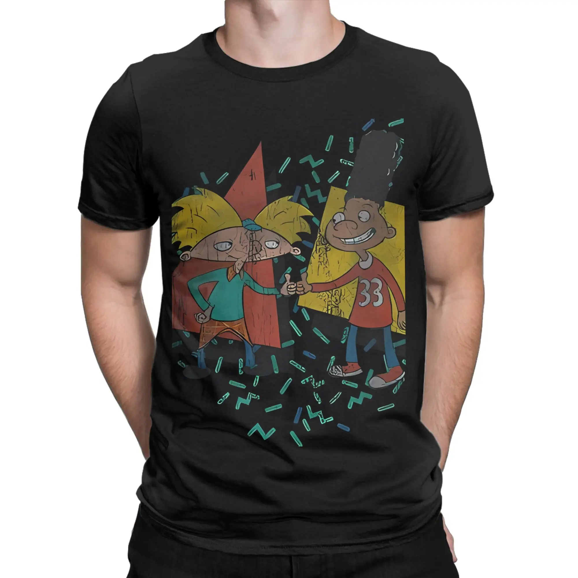 Camiseta divertida de algodón 100% de NK Hey Arnold, camisetas Hey Arnold para hombres