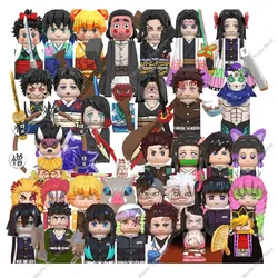 WM6163 Demon Slayer Blocks Giyuutarou Douma Kibutsuji Muzan Gyokko Mini Anime Cartoon Figures Action Toy Bricks Kids WM6162