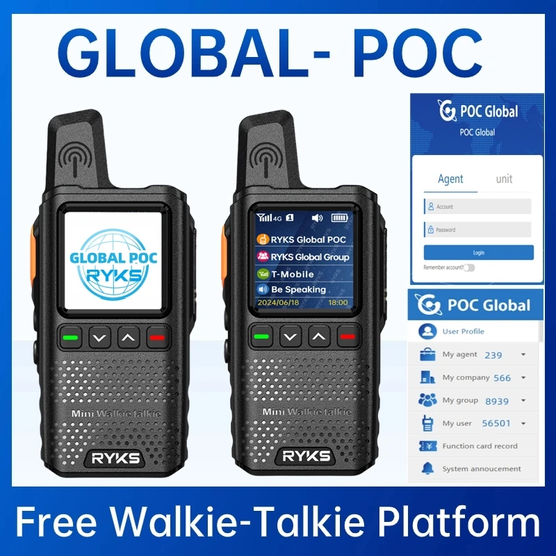 4G Walkie Talkie Long Range Radio 1000Km Wireless Set Devices Compatible with 72 national SIM cards